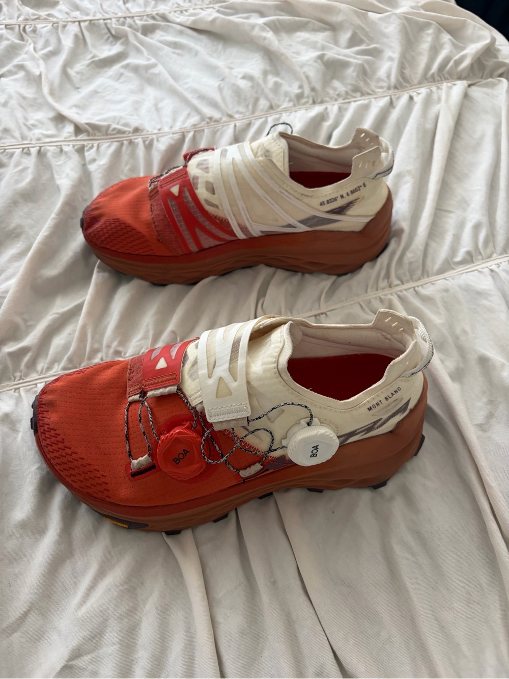 Women’s Orange and White Athletic Sneakers with Quick-Lace System - Picture 2 of 4